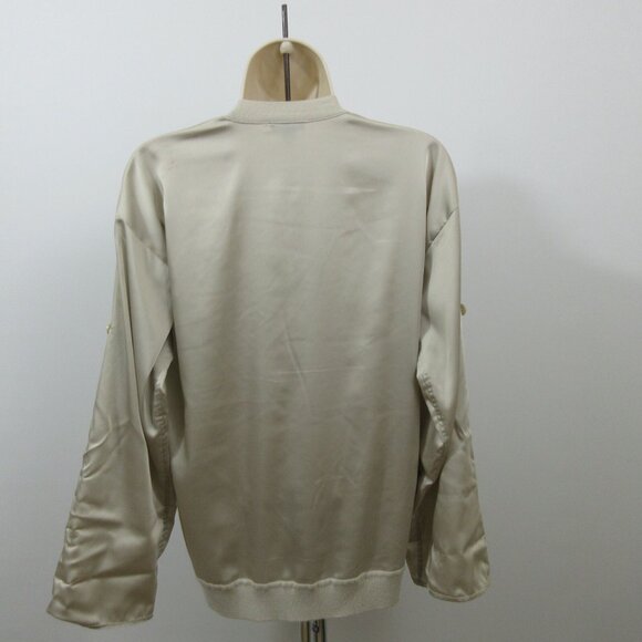 Ann Taylor Cardigan Small Beige Button-Up Roll-Tab Sleeves Knit Silky Cashmere - Picture 5 of 10